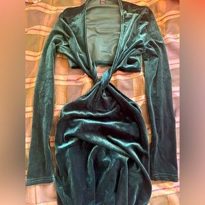 Velvet green dress